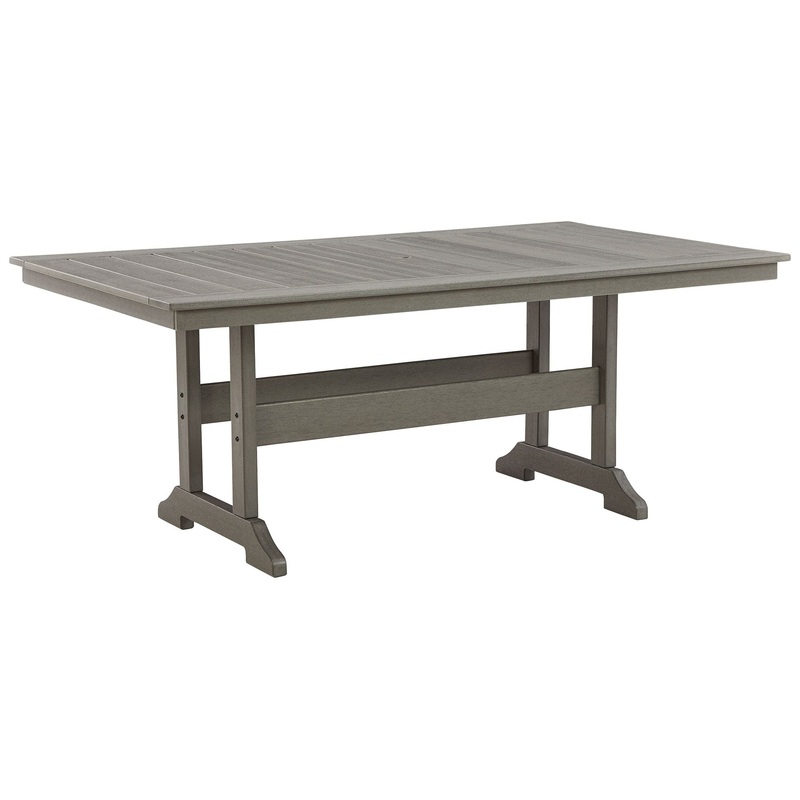 Visola – Gray – RECT Dining Table w/Umb OPT