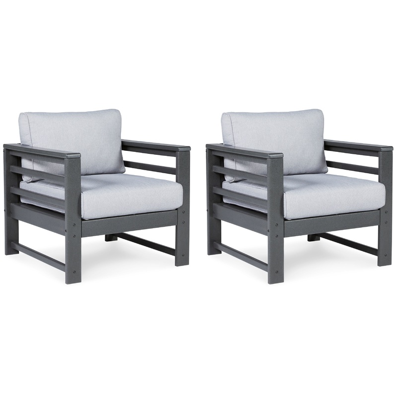 Amora – Charcoal Gray – Lounge Chair w/Cushion (Set of 2)