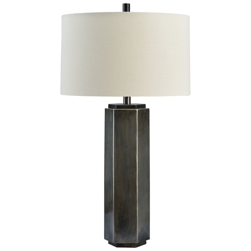Dirkton – Antique Pewter Finish – Metal Table Lamp