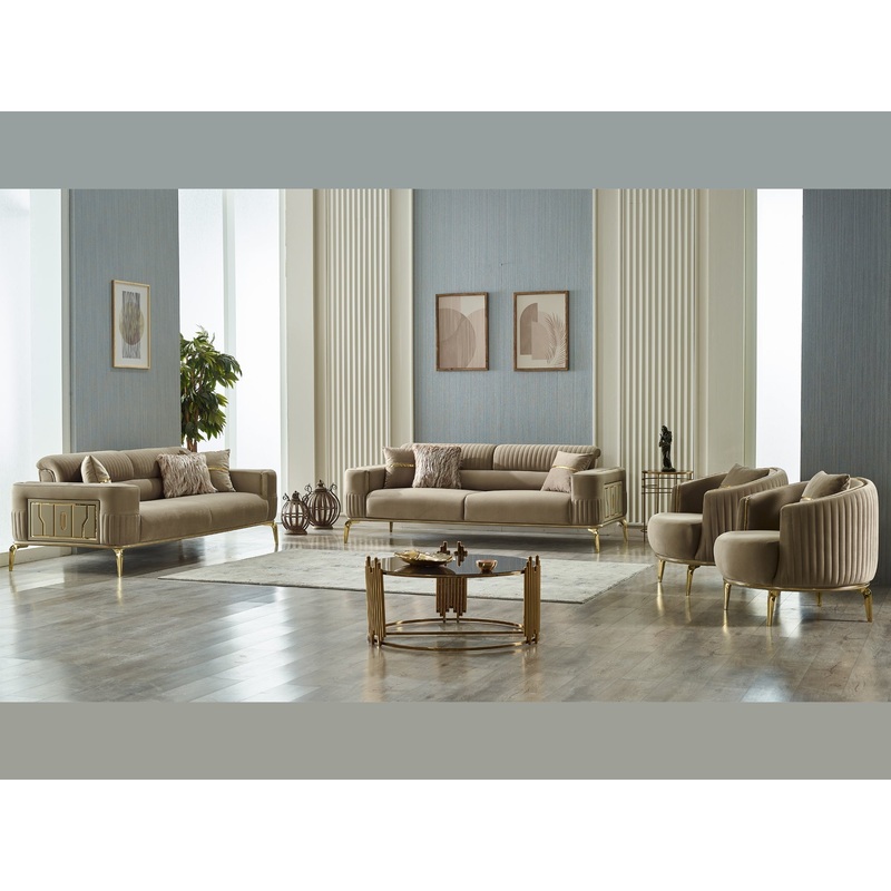 Armoni 90″ Wide Square Arm Extendable Sofa Beige