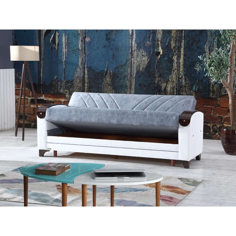 Senem 86″ Wide Convertible Sofa Gray