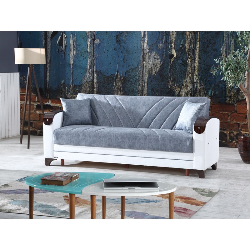 Senem 86″ Wide Convertible Sofa Gray