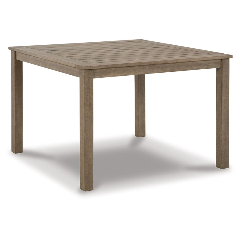 Aria Plains – Brown – Square Dining Table W/Umb Opt
