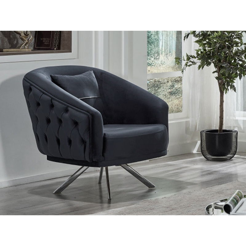 Puzzle 33″ Wide Tufted Armchair Dark Gray