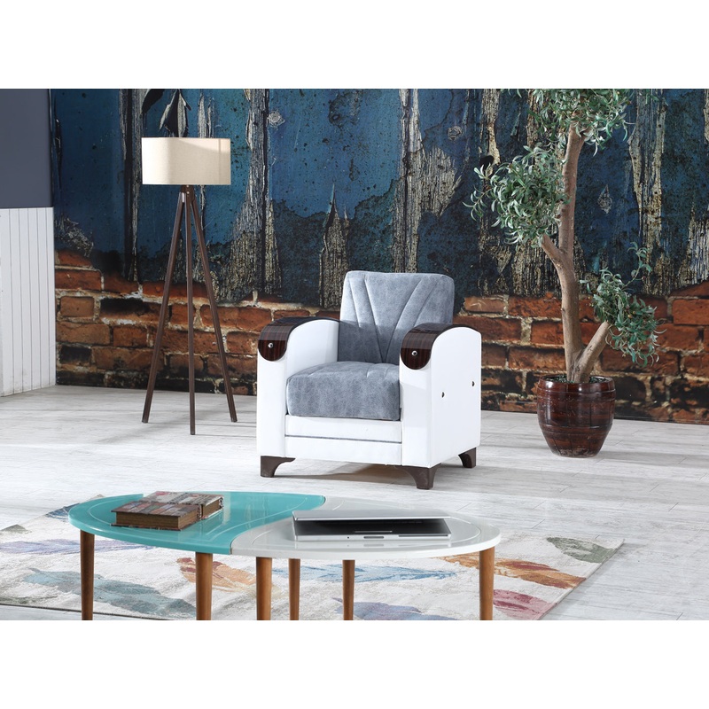 Senem 40″ Wide Convertible Armchair Gray