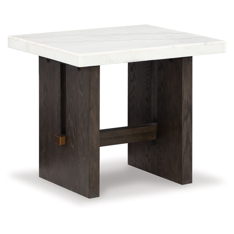 Burkhaus – White / Dark Brown – Rectangular End Table