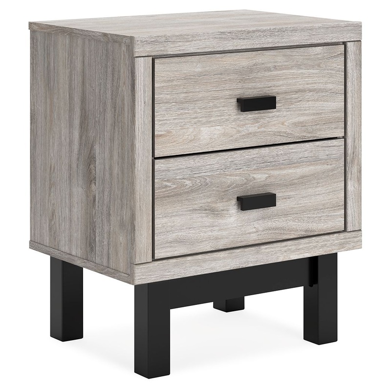 Vessalli – Black / Gray – Two Drawer Nightstand