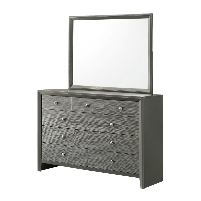 Denker – Dresser & Mirror – Gun Metal
