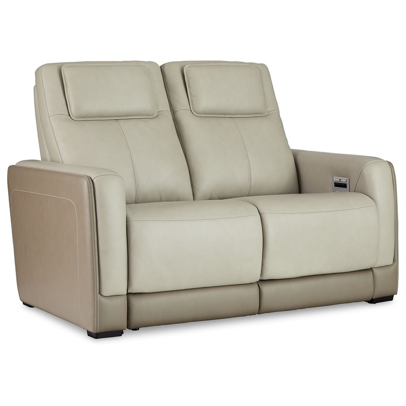 Battleville – Almond – PWR REC Loveseat/Adj Headrest