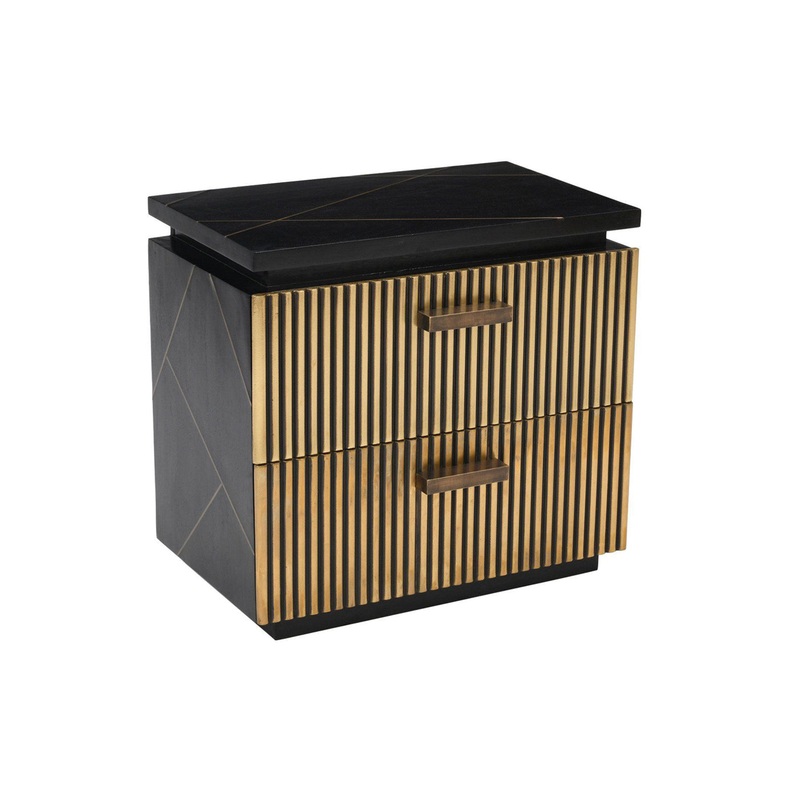 Allure 26″ Tall 2 Drawer Nightstand Black