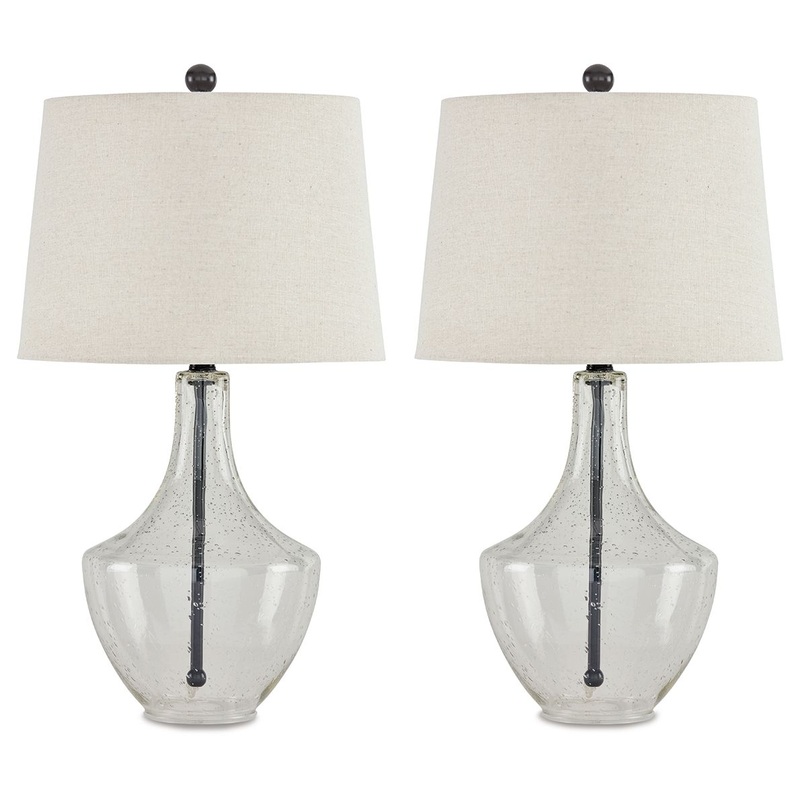 Gregsby – Clear / Black – Glass Table Lamp (Set of 2)