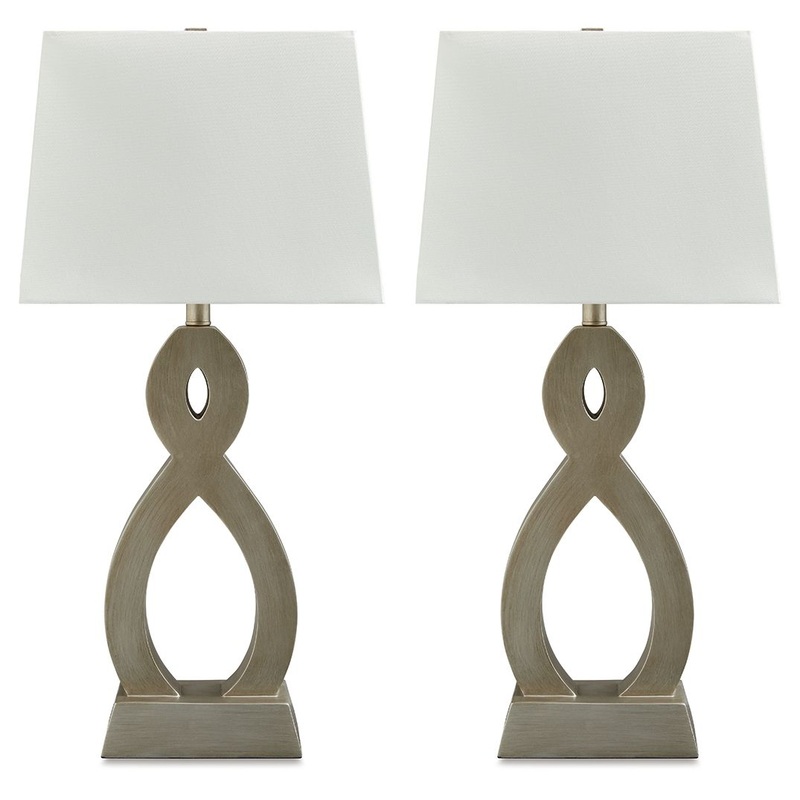 Donancy – Champagne – Poly Table Lamp (Set of 2)