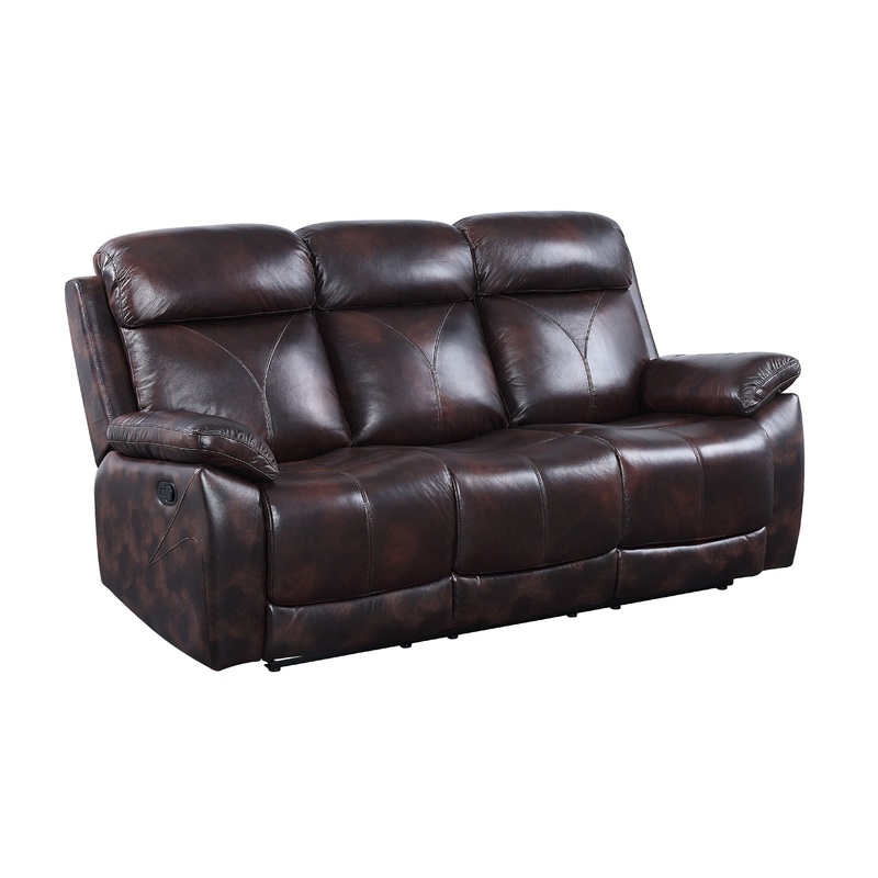 Perfiel – Sofa – 2 Tone Dark Brown Top Grain Leather