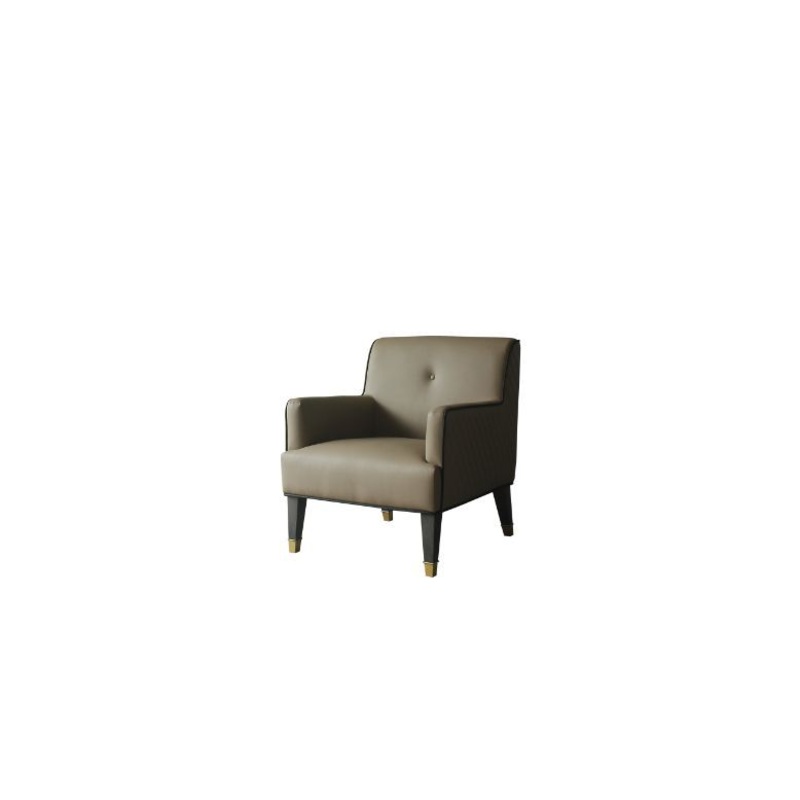 House – Beatrice Accent Chair – Tan PU & Charcoal Finish