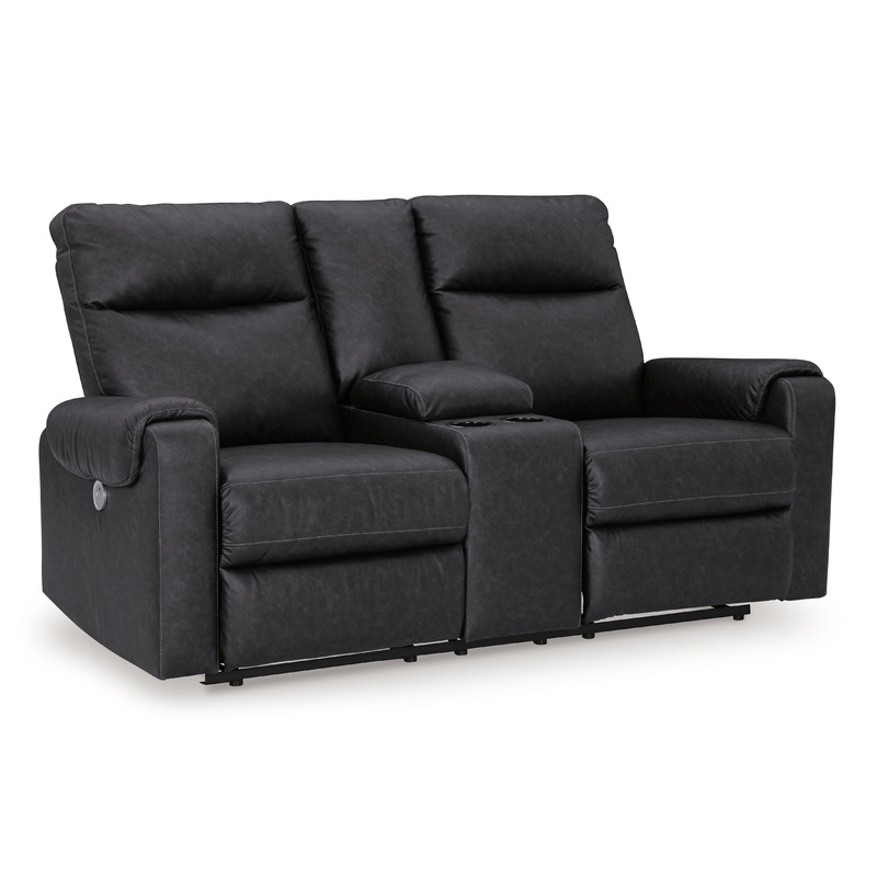 Axtellton – Carbon – Dbl Power Reclining Loveseat with Console
