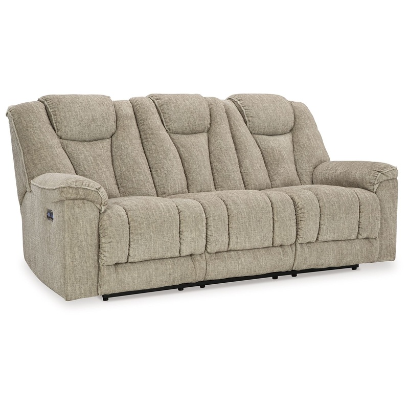 Hindmarsh – Stone – Power Reclining Sofa With Adj Headrest