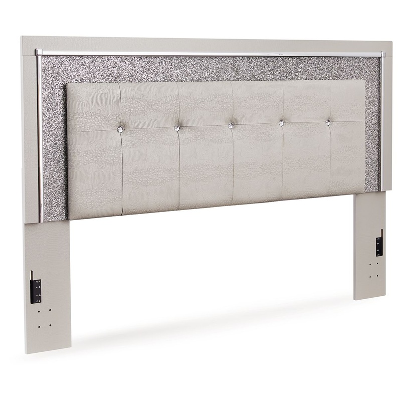 Zyniden – Silver – King Upholstered Panel Headboard