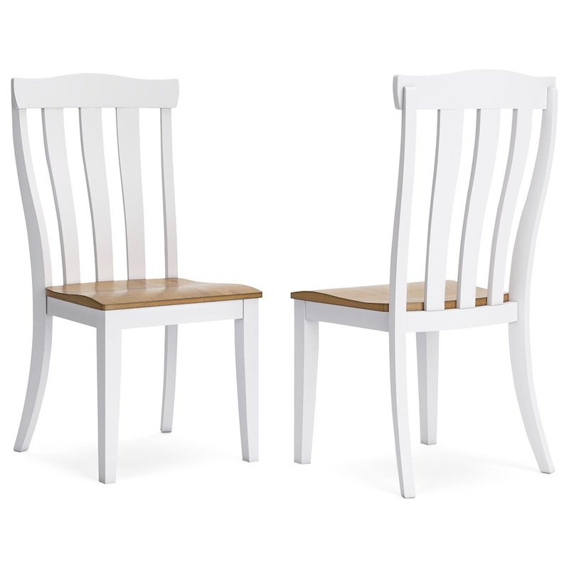 Ashbryn – White / Natural – Dining Room Side Chair (Set of 2)