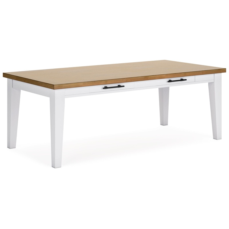 Ashbryn – White / Natural – Rectangular Dining Room Table