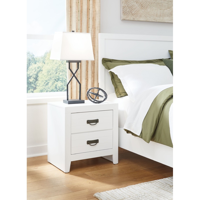 Binterglen – White – Two Drawer Night Stand