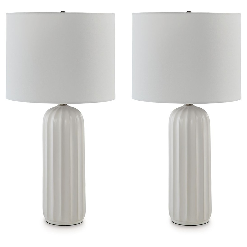 Clarkland – White – Ceramic Table Lamp (Set of 2)