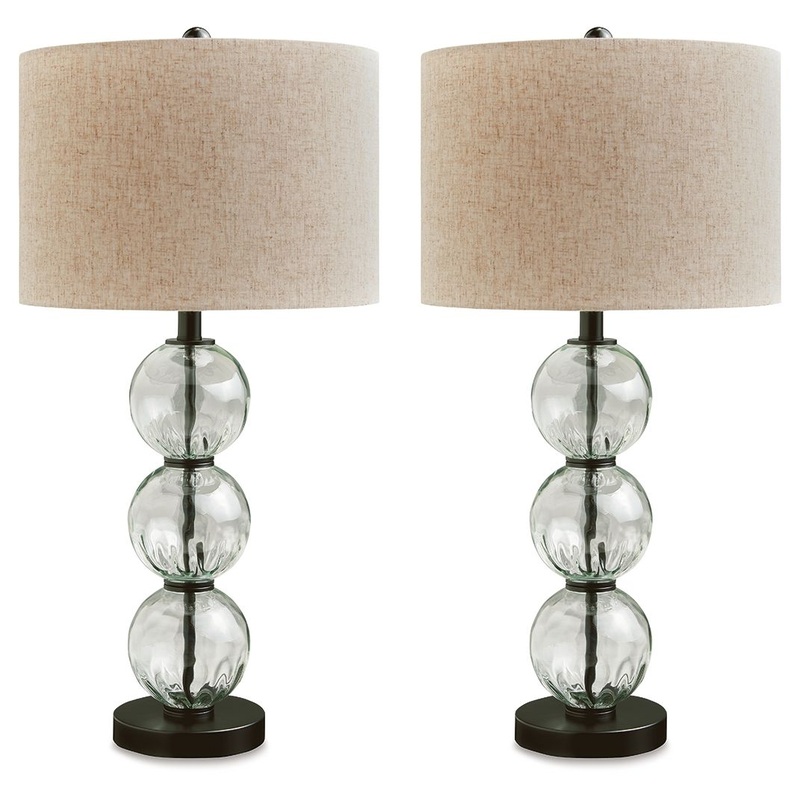 Airbal – Clear / Black – Glass Table Lamp (Set of 2)