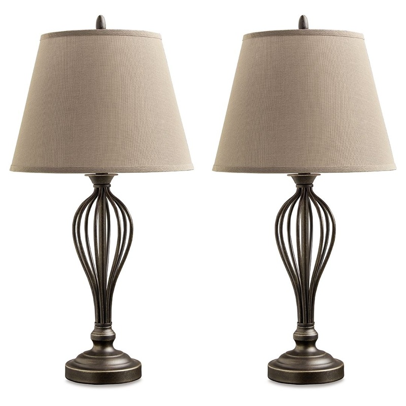 Ornawell – Antique Bronze Finish – Metal Table Lamp (Set of 2)