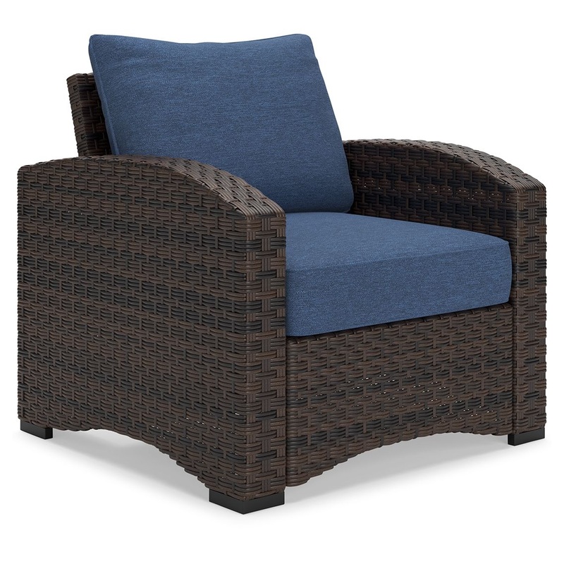Windglow – Blue / Brown – Lounge Chair With Cushion