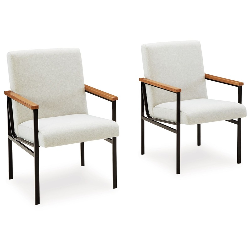 Dressonni – Brown – Dining Upholstered Arm Chair (Set of 2)