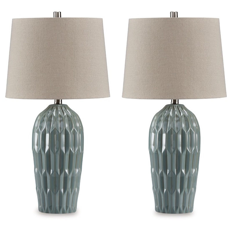 Hadbury – Ceramic Table Lamp (Set of 2) Blue