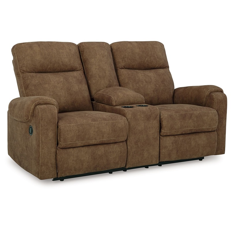 Edenwold – Brindle – Dbl Reclining Loveseat with Console