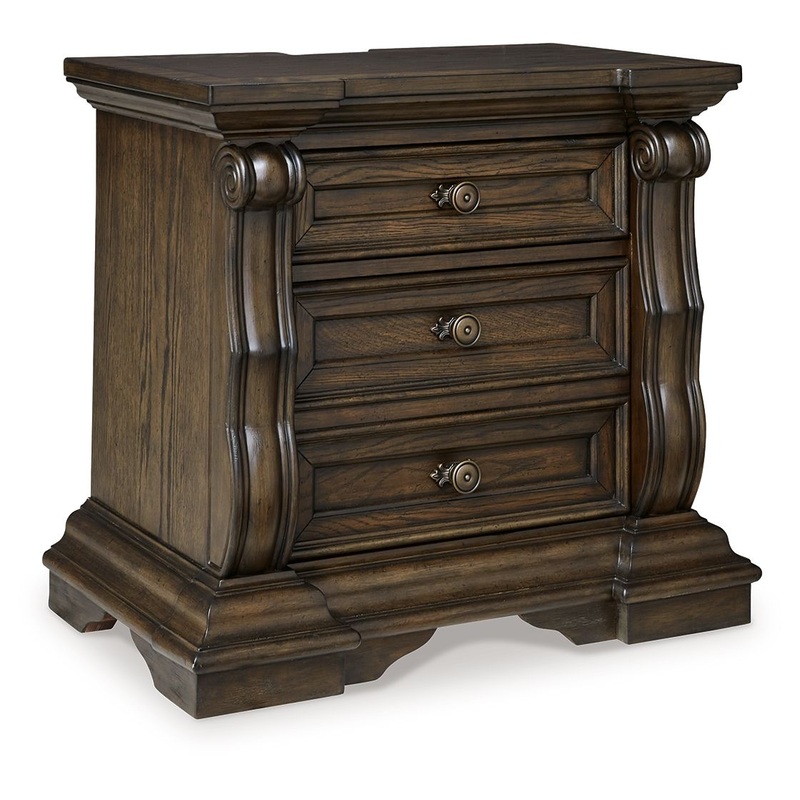 Maylee – Dark Brown – Three Drawer Night Stand