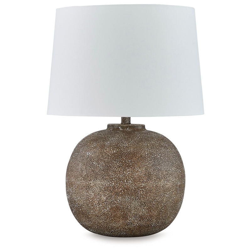 Neavesboro – Antique Brown / White – Metal Table Lamp