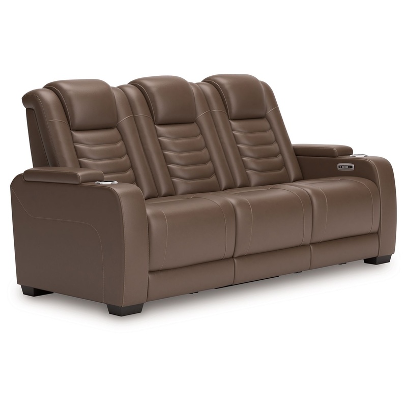 High Impact – Tobacco – Power Reclining Sofa / Adj Headrest