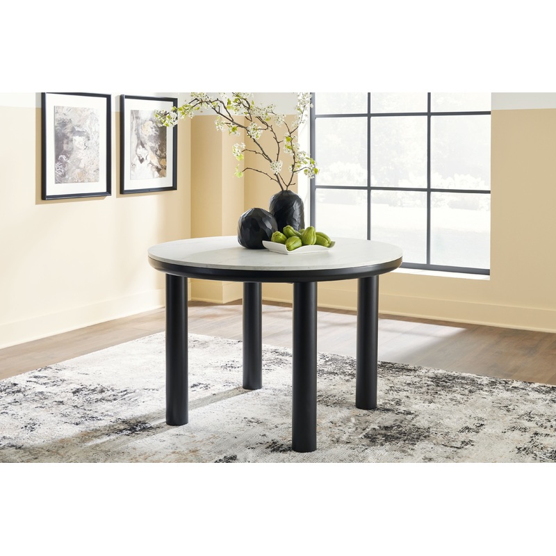 Xandrum – Black – Round Dining Room Table