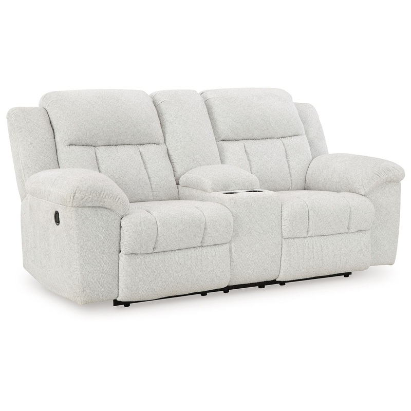Frohn – Dbl Reclining Loveseat With Console White