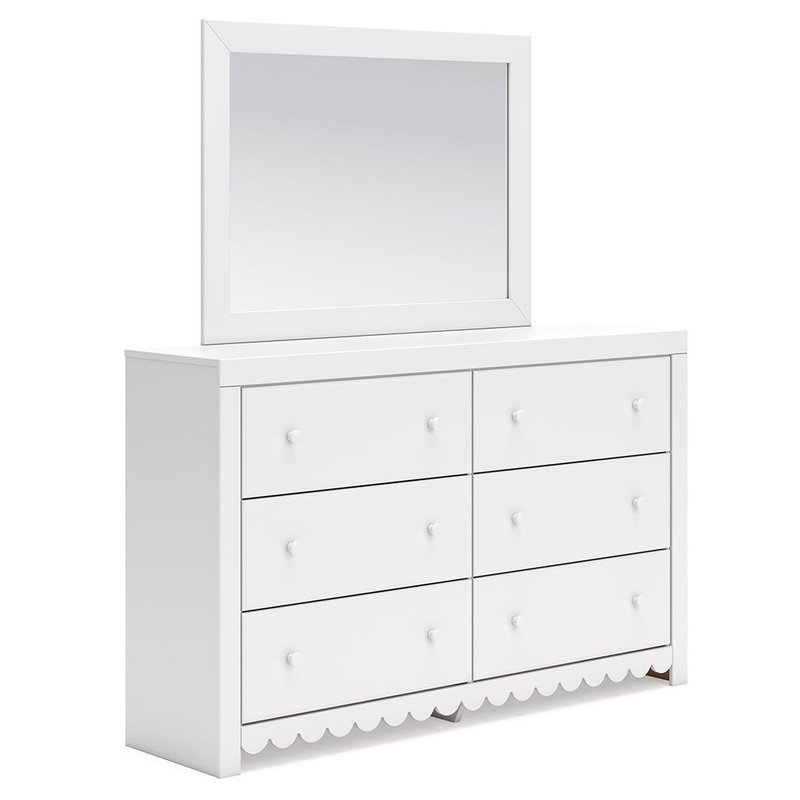 Mollviney – White – Dresser And Mirror