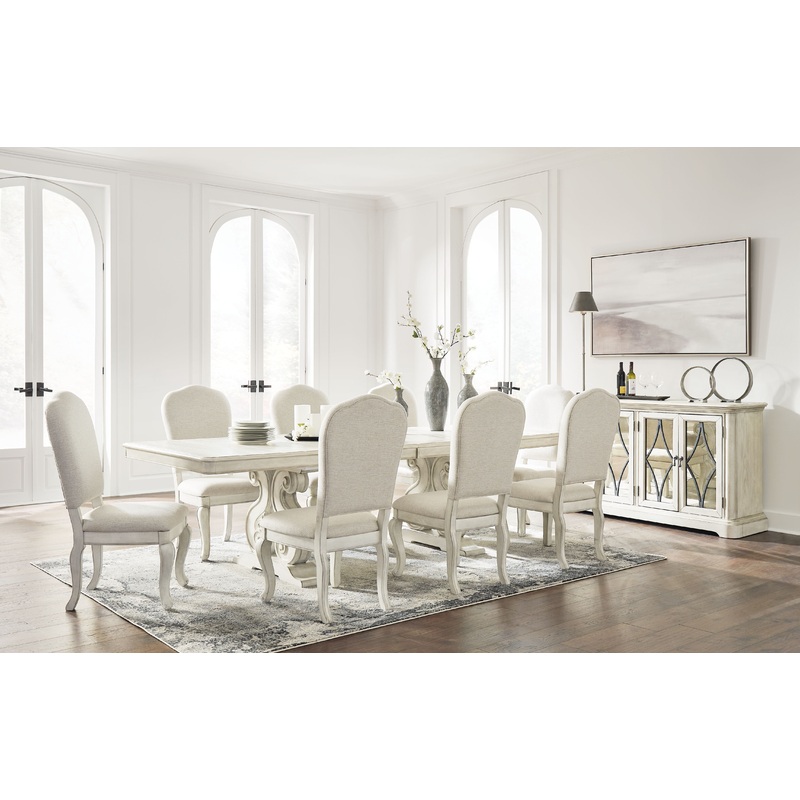 Arlendyne – Antique White – 11 Pc. – Dining Table, 8 Side Chairs, Server