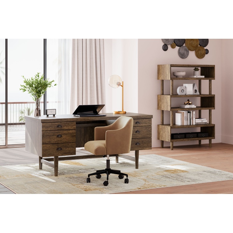 Austanny – Warm Brown – 3 Pc. – Home Office Desk, Chair, Bookcase