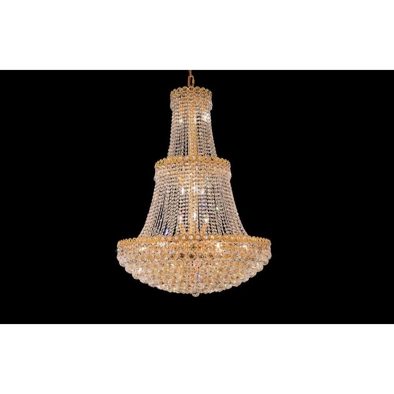 1036H30G LIGHT 24K GOLD Chandelier