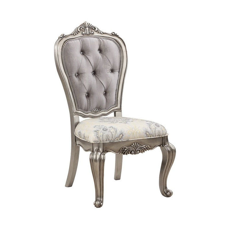 Ariadne – Side Chair (Set of 2) – Velvet & Antique Platinum