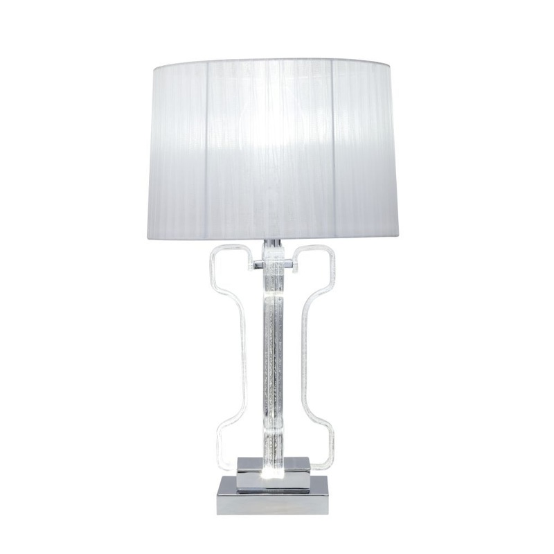 Melinda – Table Lamp – Clear Acrylic & Chrome