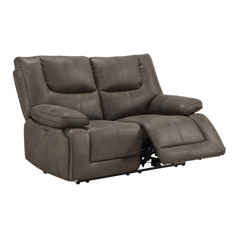 Harumi – Loveseat – Gray Leather-Aire
