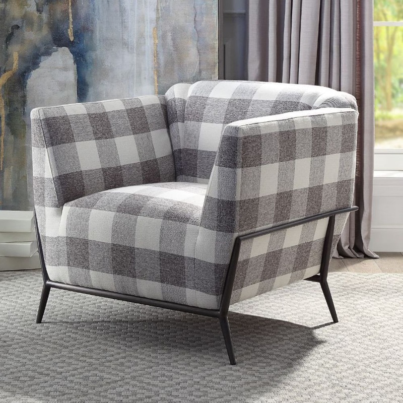 Niamey II – Accent Chair – Pattern Fabric & Metal