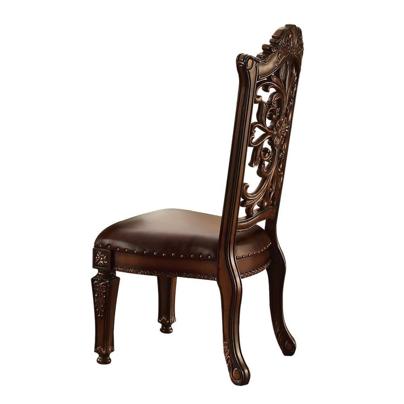 Vendome – Side Chair (Set of 2) – PU & Cherry – Wood – 48″