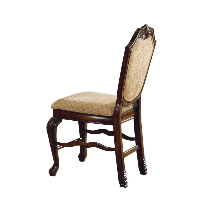 Chateau De Ville – Counter Height Chair (Set of 2) – Fabric & Espresso