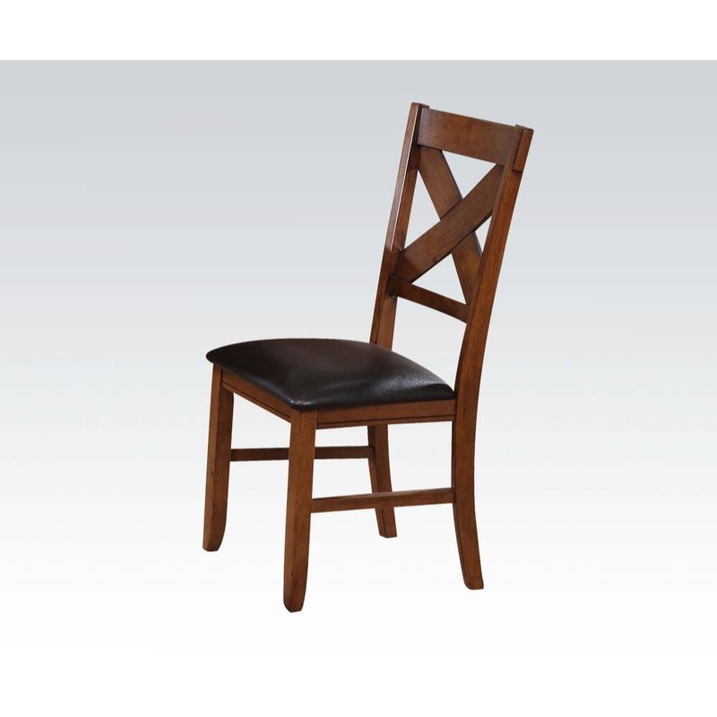 Apollo – Side Chair (Set of 2) – Espresso PU & Walnut