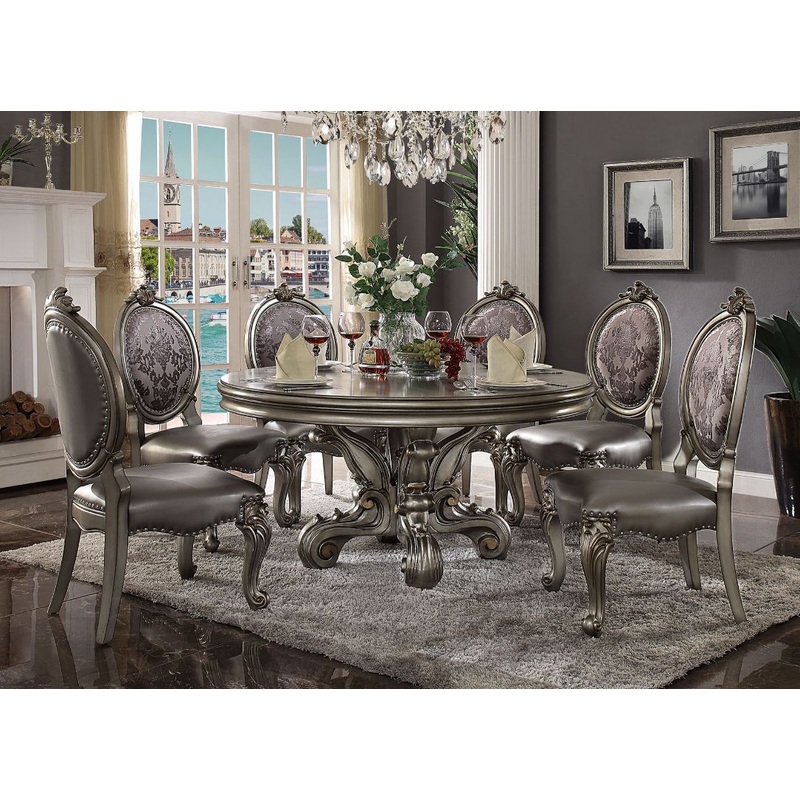 Versailles – Dining Table – Antique Platinum – 30″