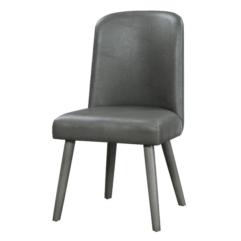 Waylon – Side Chair (Set of 2) – Gray PU & Gray Oak