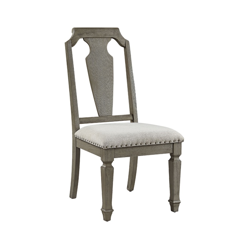 Zumala – Side Chair (Set of 2) – Beige Linen & Weathered Oak Finish